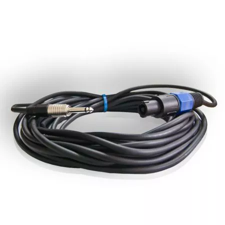 Cabluri Speakon - Cablu difuzor Jack tata 6.3 mm la Speakon 5m Cabletech, dublu ecranat, conectori Speakon și Jack mono.