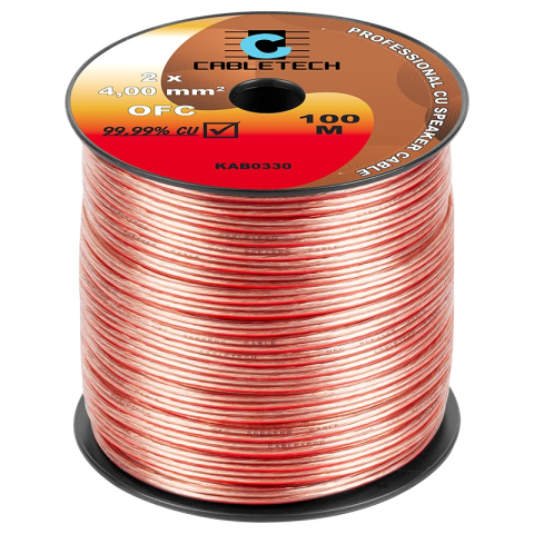 Cabluri - Cablu difuzor OFC cupru 2x4mm 1m Cabletech KAB0330 - IoElectronice.ro