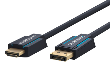 Cabluri - Cablu Clicktronic DisplayPort la HDMI 5m, v2.0, 4K 60Hz, placat cu aur, oxigen free, AWG26, model 44926.