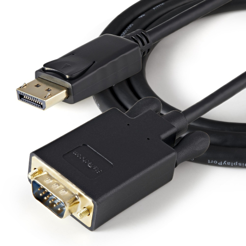 Cabluri DisplayPort - Cablu DisplayPort V1.2 la VGA 5m tata-tata negru CABLU-DP-VGA5 – IoElectronice.ro