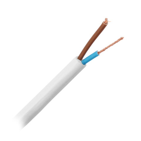 Cabluri alimentare AC-DC - Cablu electric H05VV-F 2x1mm² rotund dublu izolat alb – preț la 1m PS-1221 – IoElectronice.ro