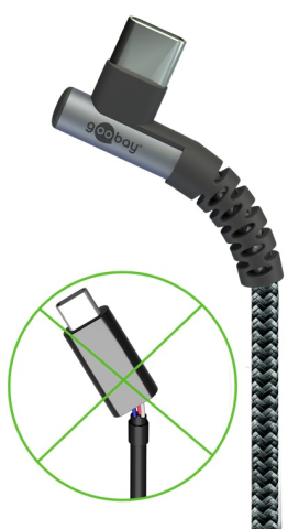 Cablu USB 2.0 Type C 90 grade - USB-A 0.5m 60W mufe metalice Goobay 64655 negru [2]