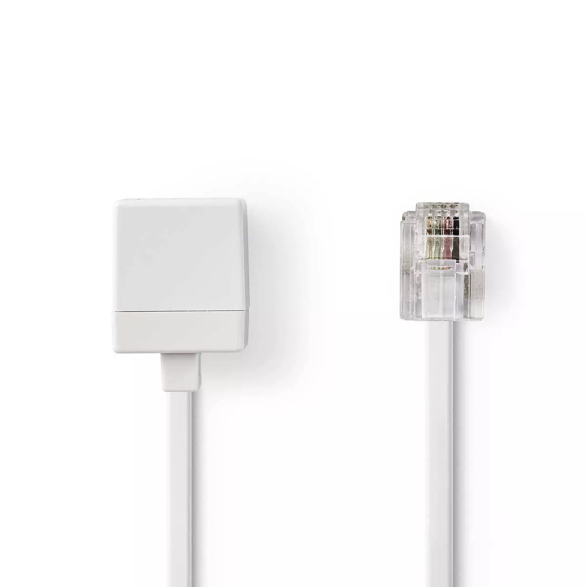 Cabluri telefon - Cablu extensie telefonie RJ11 tata - RJ11 mama 10m alb Nedis – IoElectronice.ro