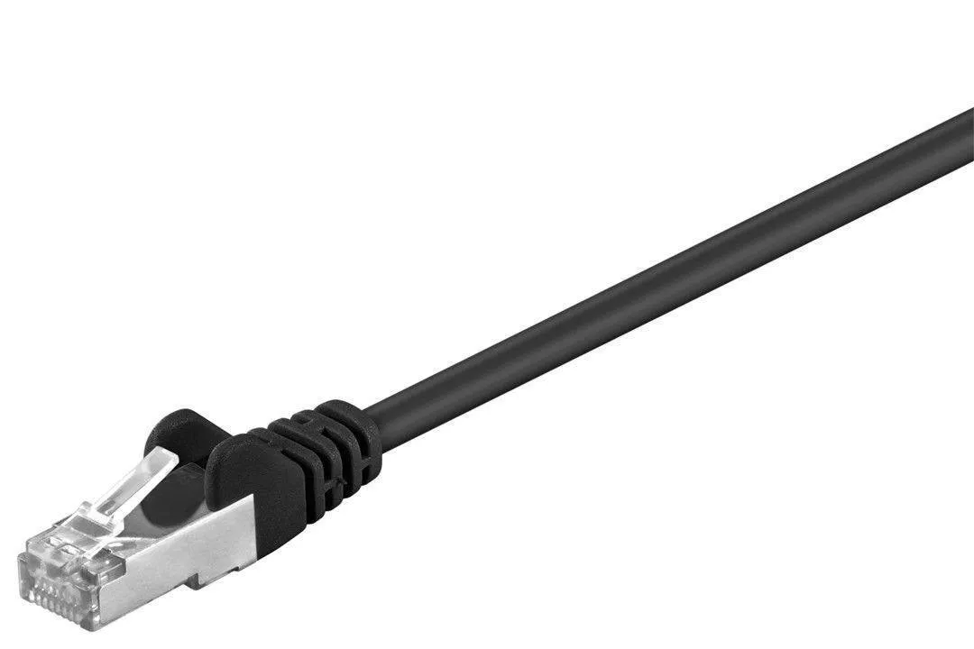 Cabluri retea RJ45 - Cablu FTP negru CAT5e 0.5m Goobay – IoElectronice.ro