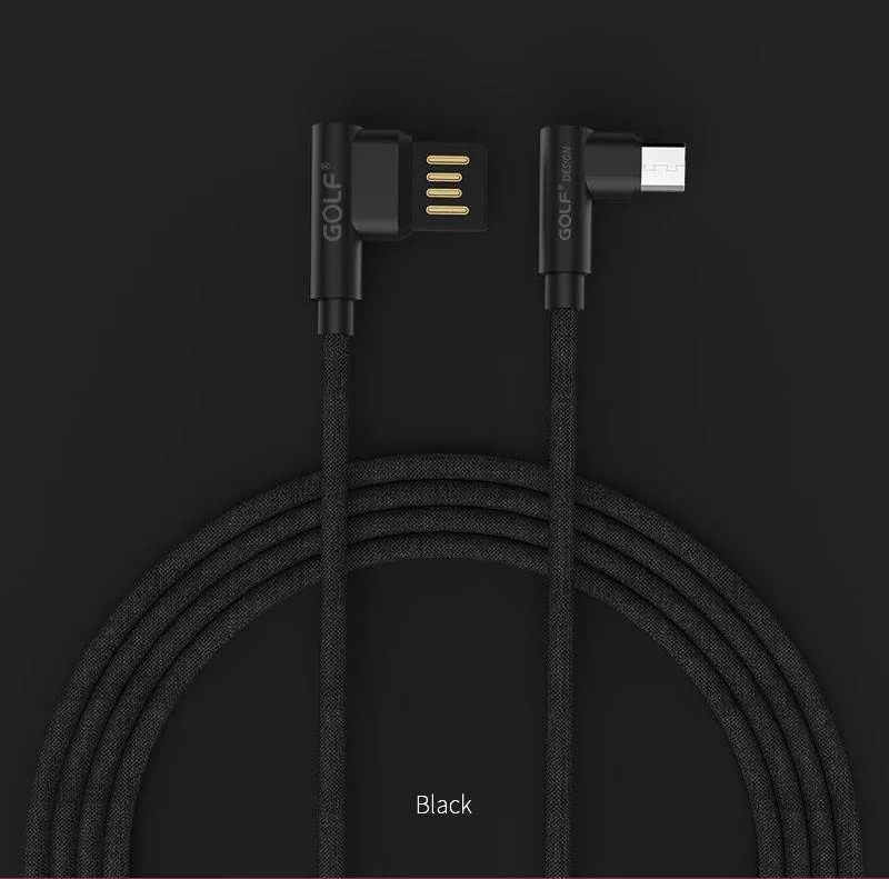 Cablu Micro USB 1m 2.4A Golf Pudding negru USB 2.0 conector USB micro și USB A [6]