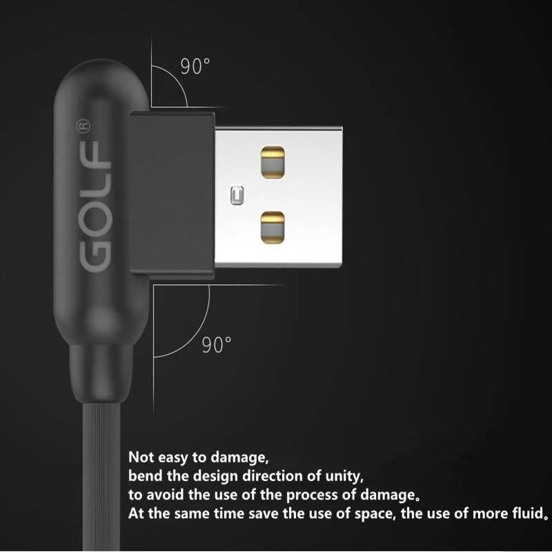 Cablu Micro USB 1m 2.4A Golf Pudding negru USB 2.0 conector USB micro și USB A [1]