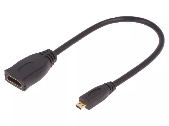 Conectica - Cablu HDMI 1.4 mama-tata micro HDMI 0.2m negru QOLTEC 50399 – IoElectronice.ro