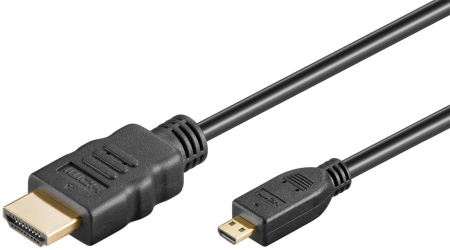 Cabluri - Cablu HDMI 2.0 micro HDMI 3m 4K Ultra HD 60Hz Goobay 53786 dublu ecranat, placat cu aur