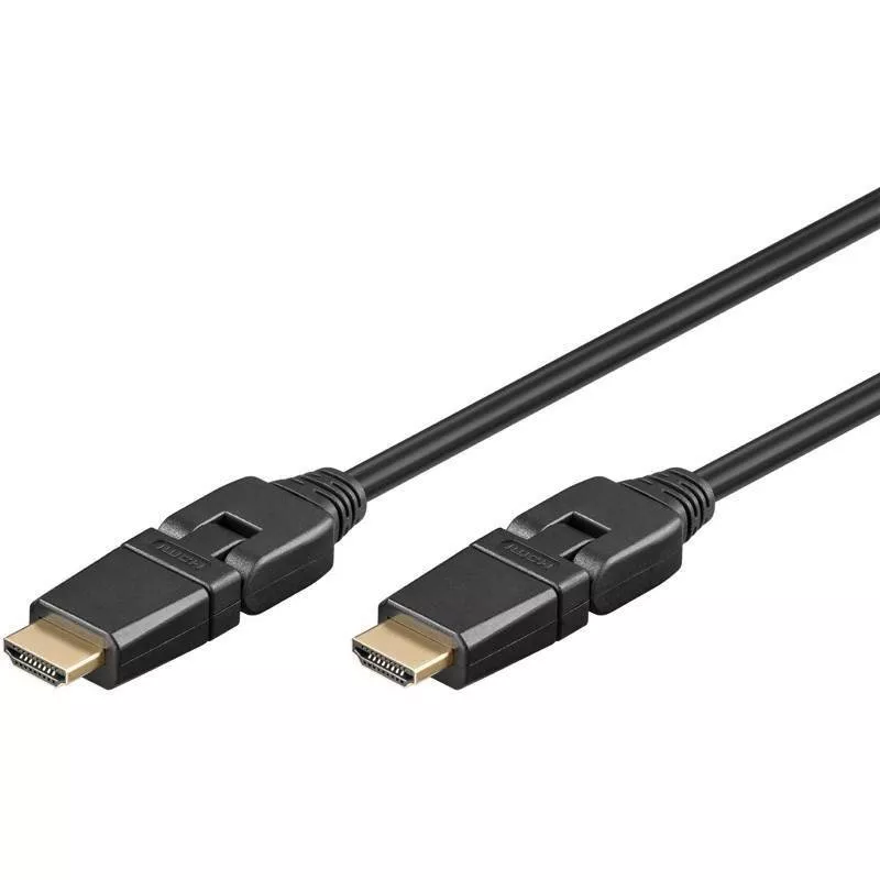 Cabluri HDMI - Cablu HDMI 360 3m V1.4 Ethernet 3D 4K UltraHD 2160p 30Hz Goobay – IoElectronice.ro