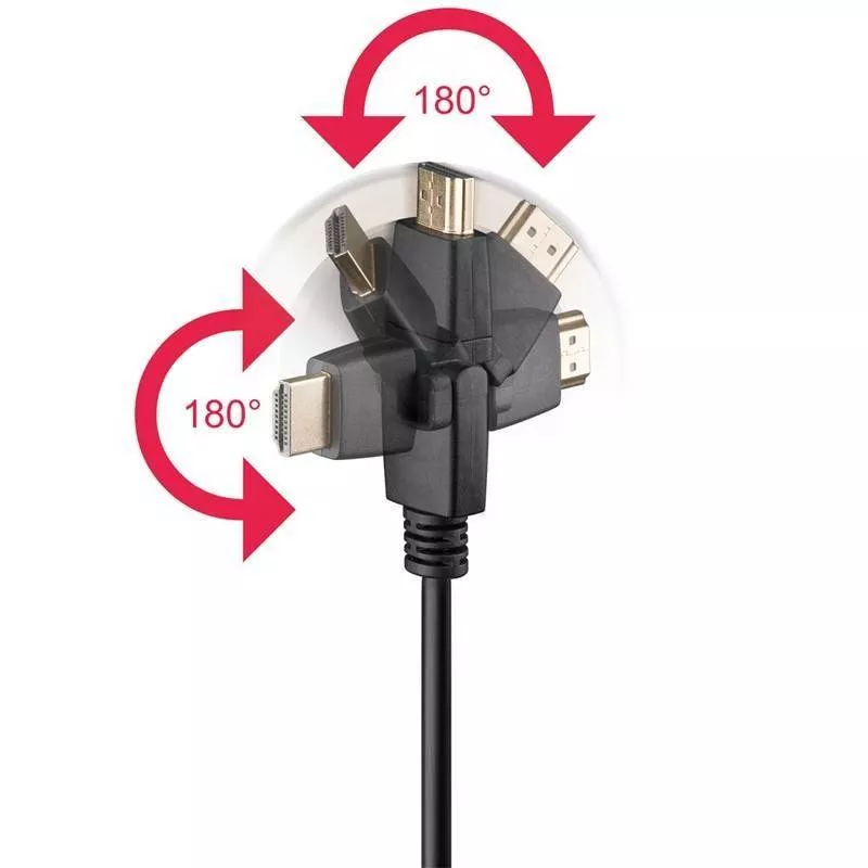 Cablu HDMI 3m V1.4 4K 30Hz cu Ethernet 3D Goobay contacte placate cu aur [1]