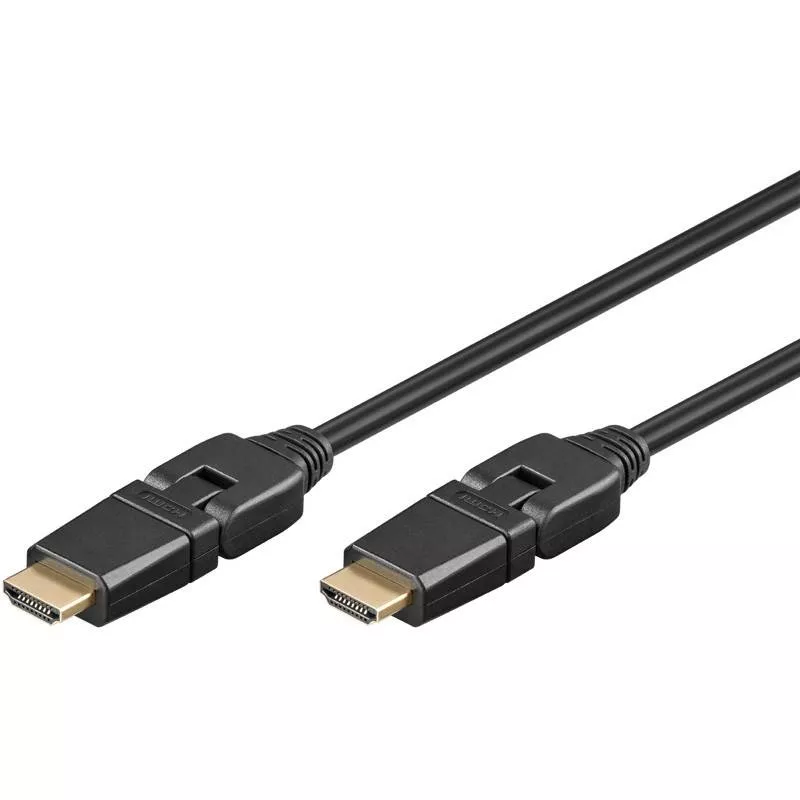 Cabluri HDMI - Cablu HDMI 360 5m v1.4 Ethernet 3D 4K UltraHD 2160p 30Hz Goobay – IoElectronice.ro
