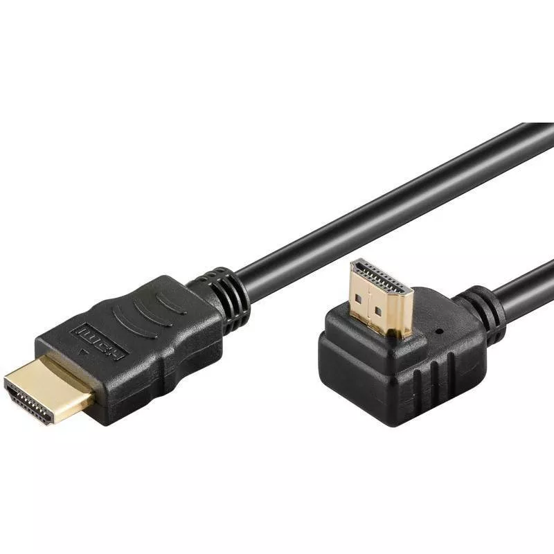 Cabluri HDMI - Cablu HDMI 90 grade 3m v2.0 3D Ethernet High Speed WELL – IoElectronice.ro