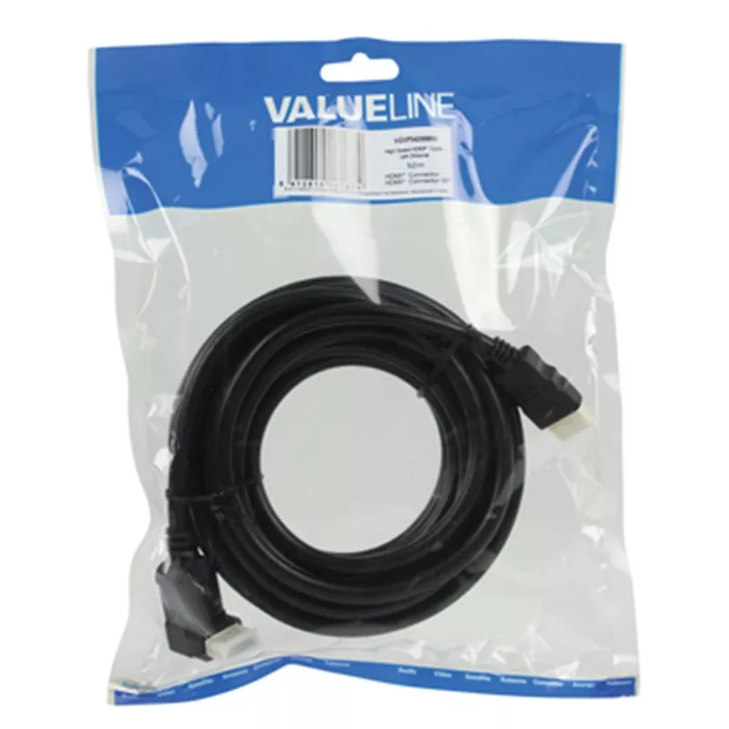 Cablu HDMI 90 grade 5m Valueline cu Ethernet, 3D, High Speed, Full HD 1920 x 1080p, conectori HDMI tata [1]