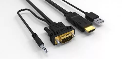 Cabluri - Cablu HDMI la VGA cu audio și alimentare USB, 1.8m – Conexiune de înaltă calitate pentru display-uri și proiectoare