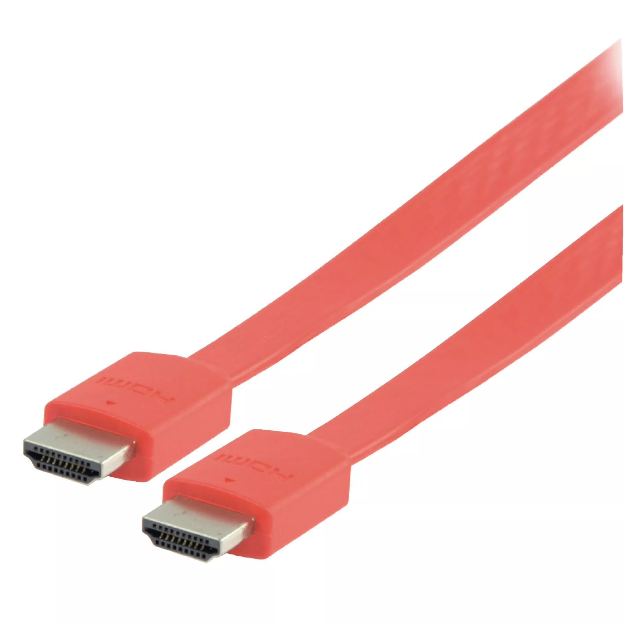 Cabluri HDMI - Cablu HDMI - HDMI High Speed plat cu Ethernet 2m roșu VALUELINE – IoElectronice.ro