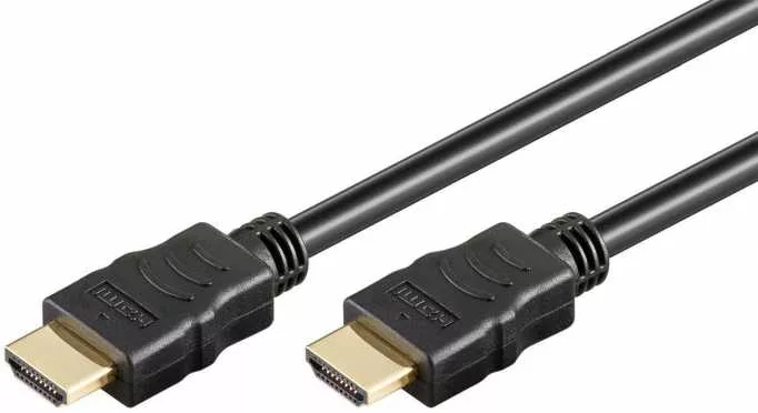 Cabluri HDMI - Cablu HDMI HiSpeed contacte aurite 2.5m Goobay 51827 – IoElectronice.ro