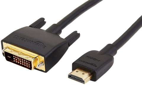 Cabluri DVI - Cablu HDMI Tata - DVI-D 24+1 Tata 1.8m Aurit FullHD Negru – IoElectronice.ro
