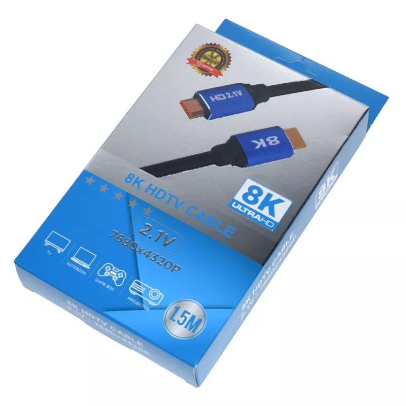Cablu HDMI v2.1 3m tata-tata 4K 8K 60Hz cu suport pentru Ethernet și 3D, placat cu aur [1]