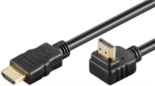 Cabluri HDMI - Cablu HDMI2.0v cu ethernet 19p tata - HDMI 19p tata 90° aurit OFC 5m WELL – IoElectronice.ro