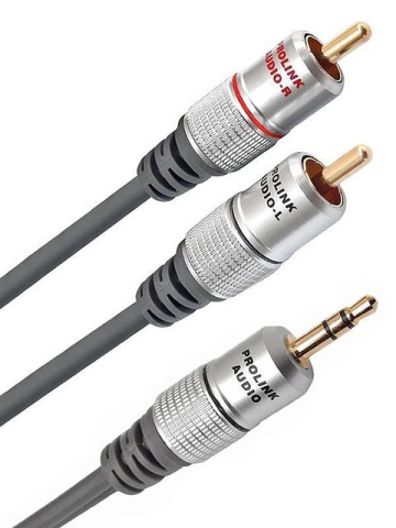 Cabluri Jack - Cablu Jack 3.5 mm mufa tata - tata RCA mufa x2 10m negru PROLINK TCV3420-10.0 – IoElectronice.ro