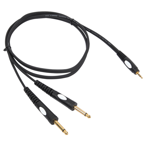 Cabluri Jack - Cablu JACK 3.5 mm STEREO tata - 2x JACK 6.35 mm MONO 3m negru BST PRO – IoElectronice.ro