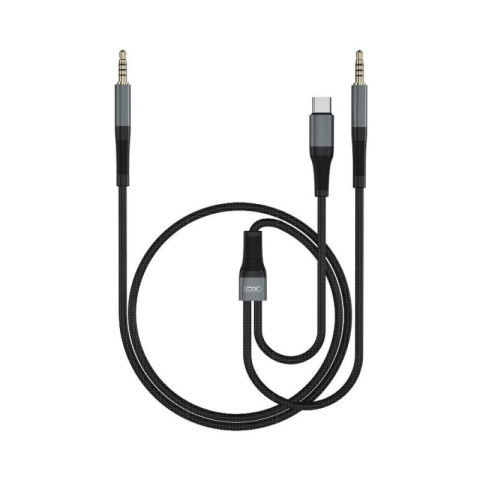 Cabluri telefon-tableta - Cablu Jack 3.5 mm - USB type C + Jack 3.5 mm 1m negru XO-NB178B – IoElectronice.ro