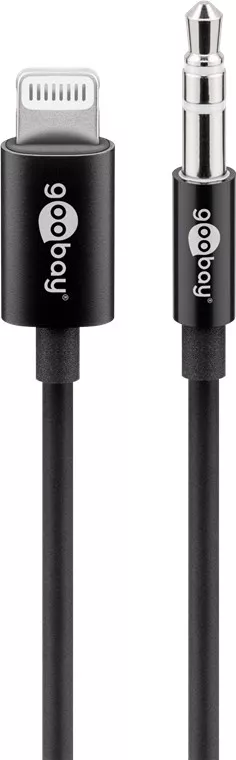 Cabluri telefon-tableta - Cablu LIGHTNING audio - Jack 3.5 mm 1m Certificat Apple MFI Goobay – IoElectronice.ro