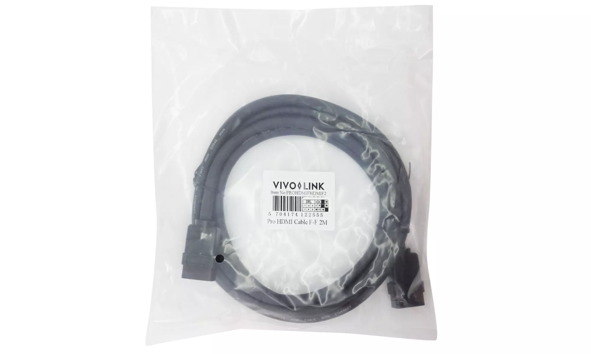 Cablu HDMI mama-mama 2m 4K 60Hz Vivolink cu Ethernet, compatibil 2K, 30Hz, 24 luni garanție persoane fizice [1]