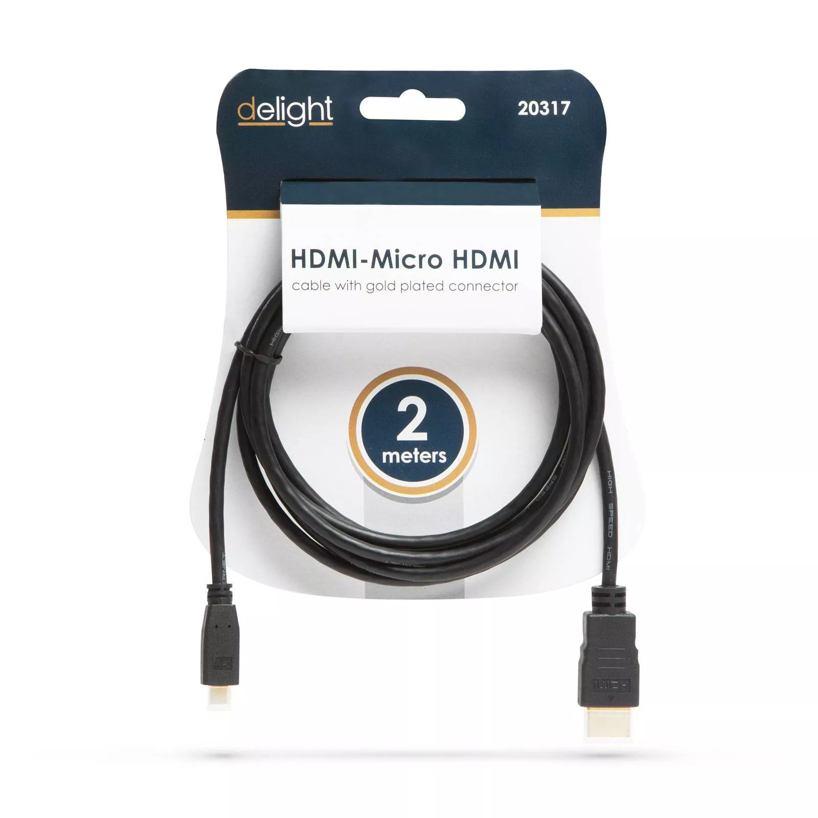 Cablu micro HDMI 2m placat cu aur, compatibil 1080p, pentru TV și multimedia, suport audio și video de înaltă calitate [2]