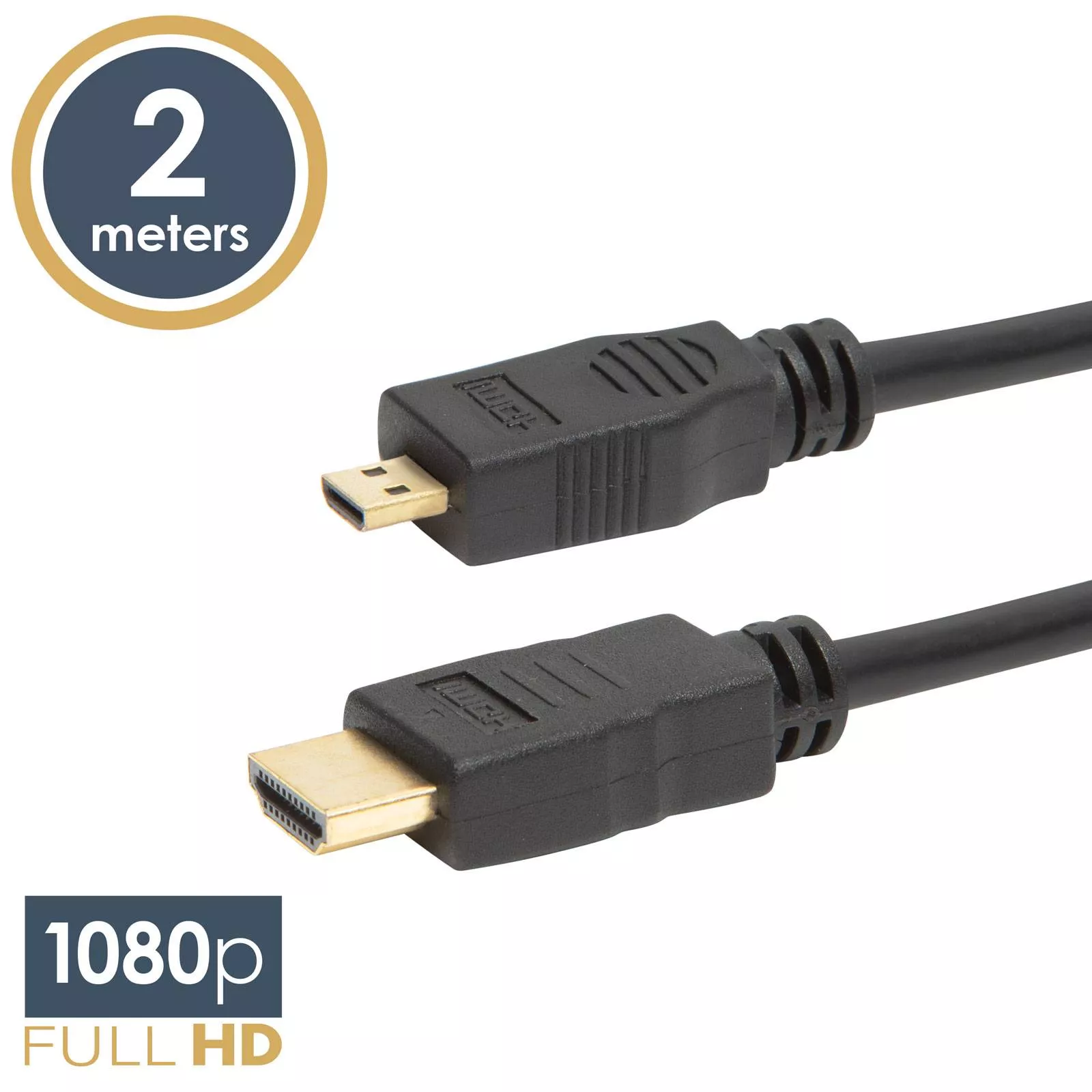Cabluri HDMI - Cablu micro HDMI 2m placat cu aur, compatibil 1080p, pentru TV și multimedia, suport audio și video de înaltă calitate