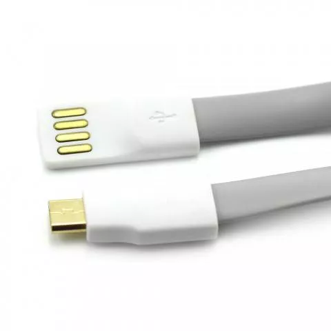 Cablu Micro USB 90cm USB 2.0 OEM, conector micro USB tata și USB A tata, placat cu aur, cablu plat. [1]