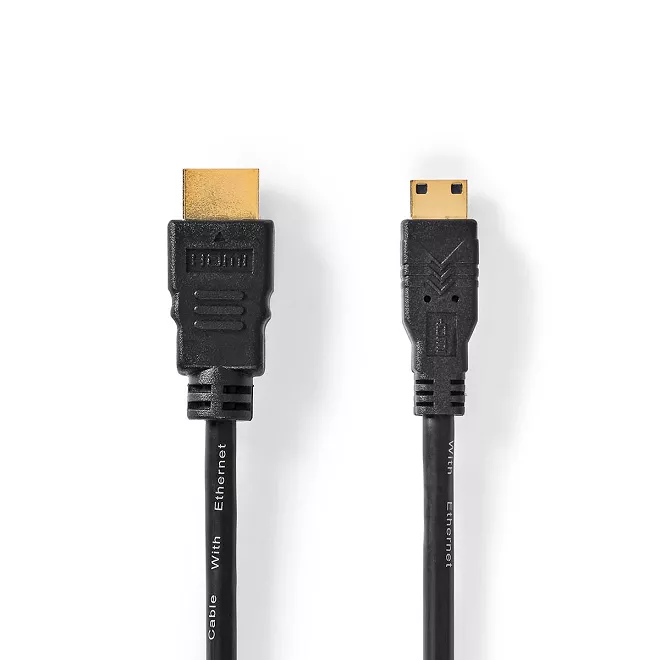 Cabluri HDMI - Cablu mini HDMI - HDMI 3m High Speed 4K 30Hz 10.2Gbps cu Ethernet Nedis – IoElectronice.ro