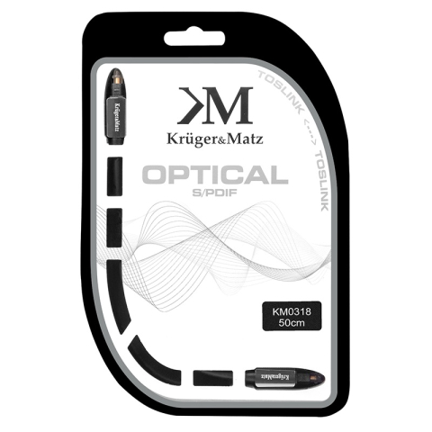 Cablu optic Toslink 0.5m Kruger&Matz dublu ecranat, conectori Toslink tata, standard digital [1]