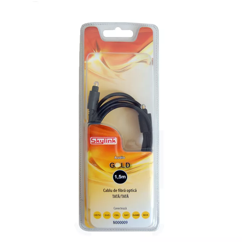 Cablu optic Toslink 1.5m digital audio OEM conectori Toslink tata, compatibil DIGI [1]