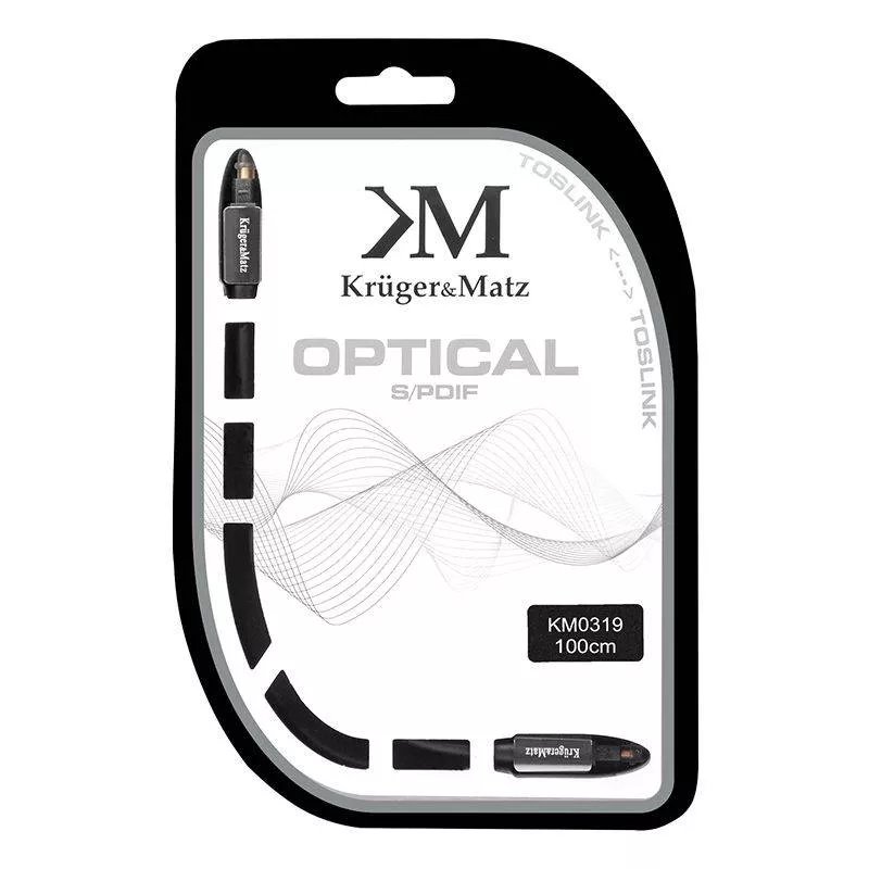 Cablu optic Toslink 1m Kruger&Matz dublu ecranat, conectori Toslink tata, standard digital [1]