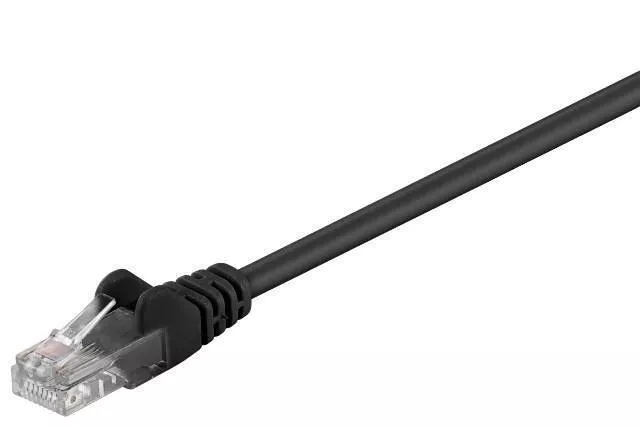 Cabluri retea RJ45 - Cablu patch rețea CAT5e UTP 2x RJ45 2m negru CCA neecranat Goobay – IoElectronice.ro