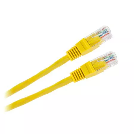 Cabluri retea RJ45 - Cablu patchcord UTP CCA galben 0.5m Cabletech – IoElectronice.ro