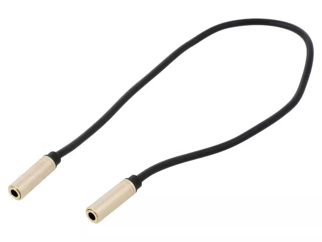 Conectica - Cablu prelungire audio stereo Jack 3.5 mm mama-mama 0.3m aurit negru VENTION BFABY – IoElectronice.ro