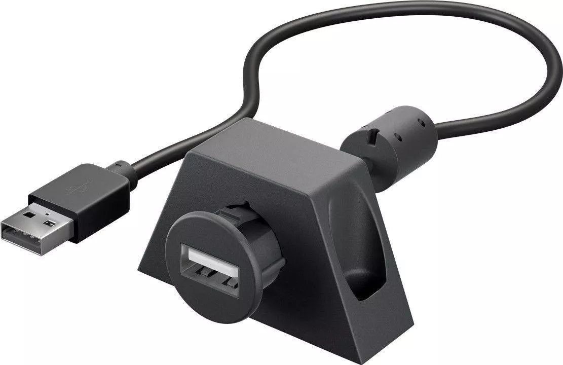 Cablu prelungitor USB 2.0 2m Goobay montare pe birou, conectori USB A tata și mama, 28AWG [1]