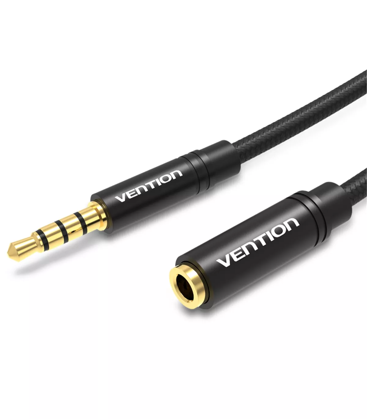 Conectica - Cablu prelungitor audio stereo 4 pini Jack 3.5 mm mama-tata 5m aurit negru VENTION BHBBJ