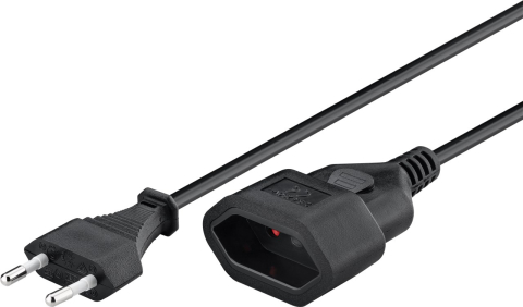 Prelungitoare electrice - Cablu prelungitor EURO 3m 2x0.75mm mama-tata negru 2.5A 50508 Goobay – IoElectronice.ro