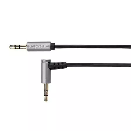 Cabluri Jack - Cablu prelungitor Jack 3.5 mm la 3.5 mm 90 grade 1m Profesional Kruger&Matz – IoElectronice.ro