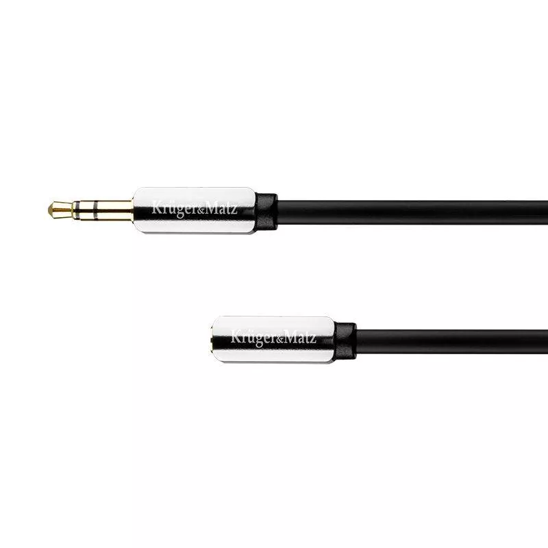 Cabluri Jack - Cablu prelungitor Jack 3.5 mm la 3.5 mm 1m stereo Profesional Kruger&Matz – IoElectronice.ro