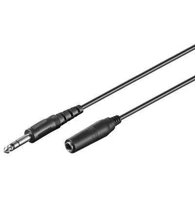 Cabluri - Cablu prelungitor Jack 6.35 mm stereo 5m Goobay conectori tata-mama, 24 luni garanție