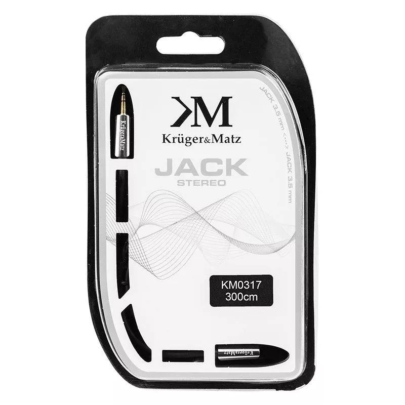 Cablu prelungitor Jack 3.5 mm tata-mama 3m cupru placat cu aur Kruger&Matz [1]