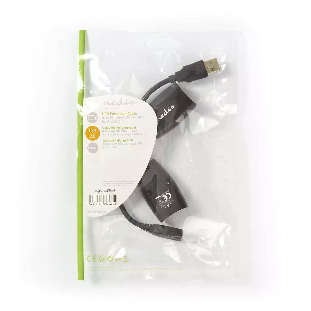 Cablu prelungitor USB 2.0 Nedis 50m, extensie activă, compatibil USB 1.1, ideal pentru imprimantă și webcam [2]