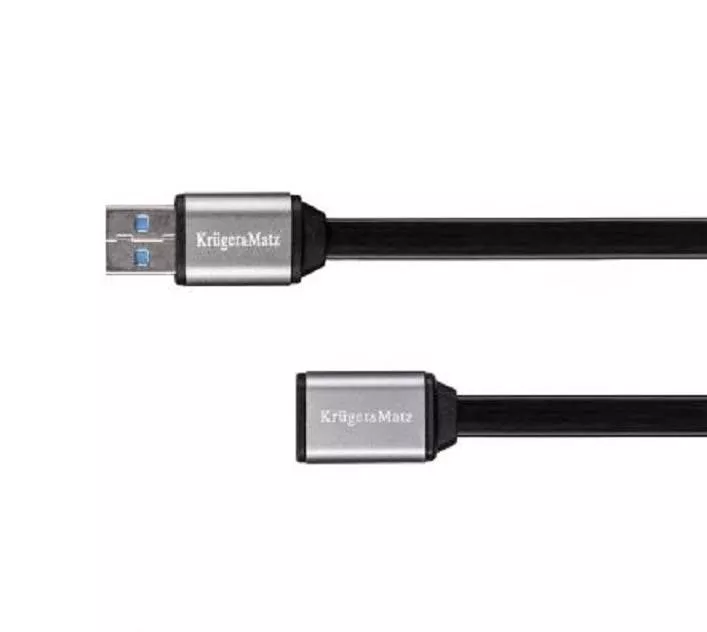 Cabluri - Cablu prelungitor USB 3.0 1m mama-tata Kruger&Matz cu conectori USB A tata și USB A mama, cupru.
