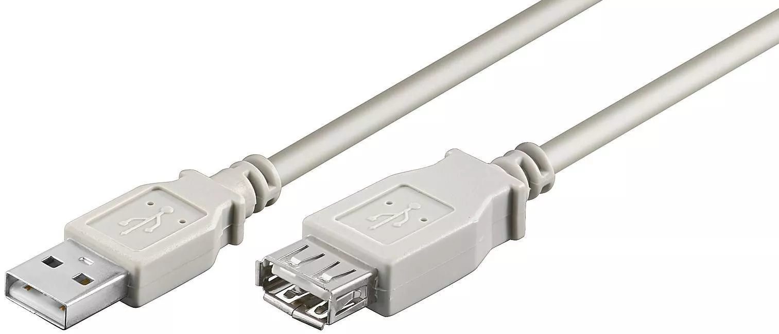 Cabluri - Cablu prelungitor USB A 2.0 tata USB A 2.0 mama 1.8m gri Goobay – IoElectronice.ro