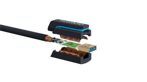 Cablu mini USB 2.0 3m Hi-Speed 480Mbit/s Clicktronic 70128 conector mini USB tata și USB A tata, placat cu aur. [1]