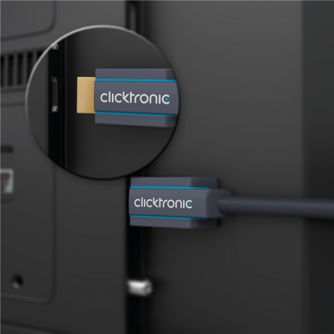 Cablu HDMI 10m Ultra HD 4K 60Hz Clicktronic 70307, 18 Gbit/s, placat cu aur, cu Ethernet, albastru [3]